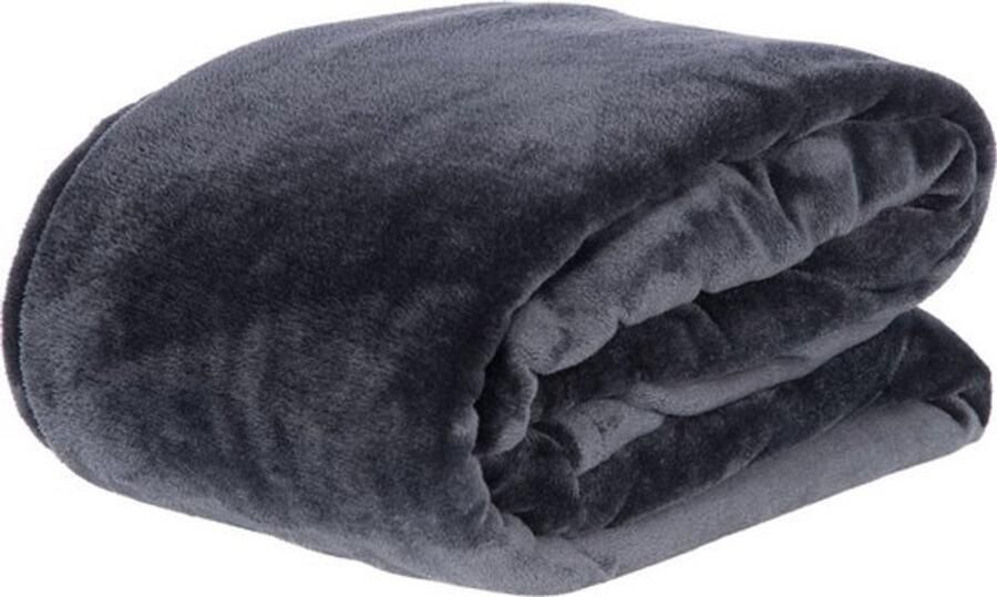 Bolt Edge Fleece Plaid Deluxe Zwart 220x240cm Deken voor Bank Bed of Woonkamer