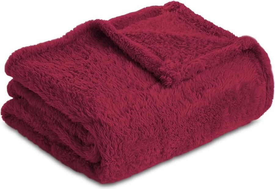 Fleecedeken flanel 270 x 230 cm plaid -gecertificeerd superzachte en pluizige fleecedeken deken voor bank warm en comfortabel sprei hoge kwaliteit bordeauxrood