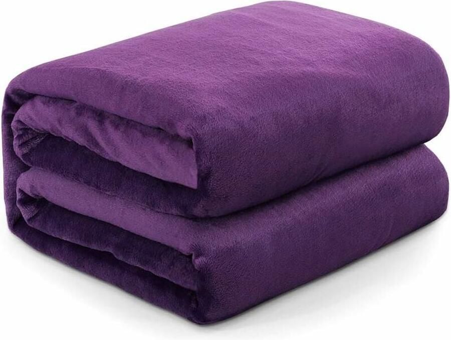 Fleecedeken voor slaapbank 130 x 150 cm paars