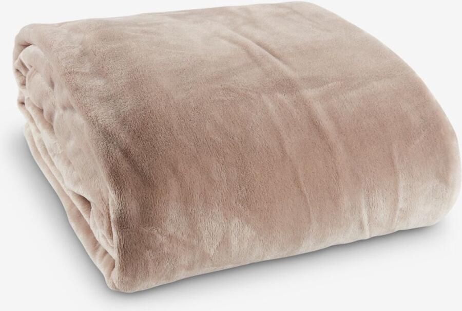 Fleeceplaid – 220x240 cm – Taupe – Extra Groot & Zacht – 100% Polyester (25% Gerecycled) Bankdeken Deken Warme Bank Deken