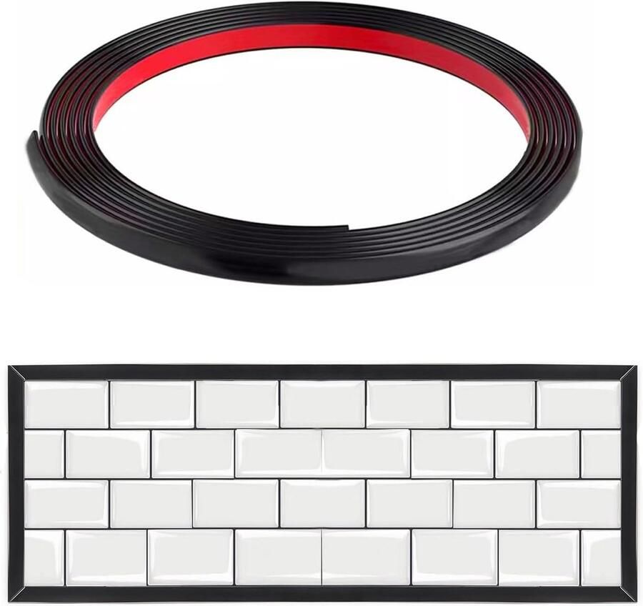 Flexibele Witte Rand Kwart Strapping Decoratieve Strip voor Muur Plafond Kast Aanrecht Randen en Vlohoeken Zwart