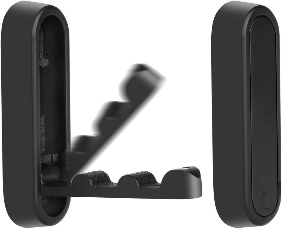 Flintronic 2-pack wandkapstokhaken ruimtebesparende opvouwbare kapstok wandkapstok kapstokrail kapstokhaak voor jassen en sjaals (zwart)