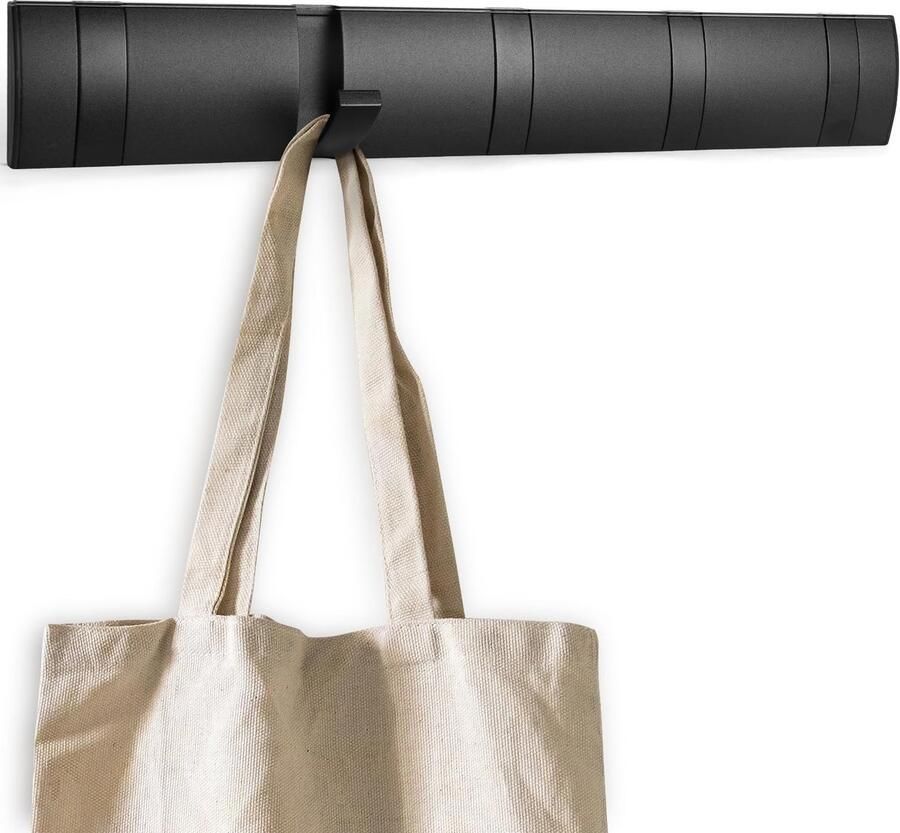 Flintronic 5 kapstokhaken moderne ruimtebesparende opvouwbare kapstok zwarte wandkapstok zelfklevende en schroefbare wandhaken kapstokhaken voor jassen sjaals handtassen