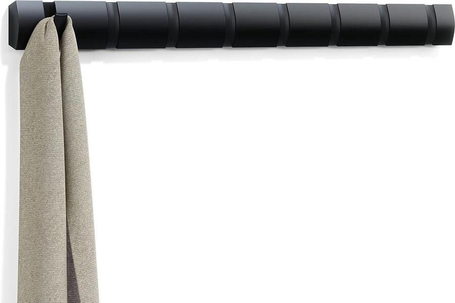 Flip 8 Garderobehaken moderne organisatie 8 stuks zwart