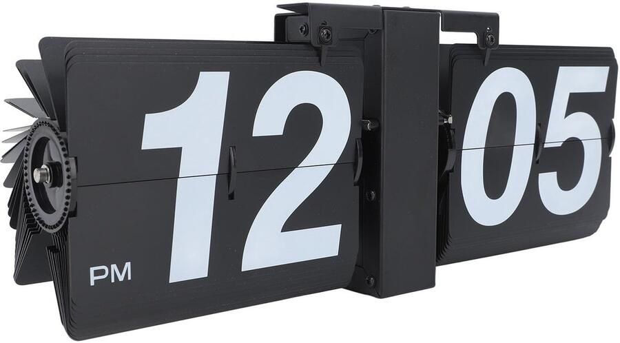 Flip Clock Digital Retro Style Flip Desk Shelf Clock Mechanical Digital Display Battery Operated with Detachable Cards Large Digits for Living Room Home Office Decor