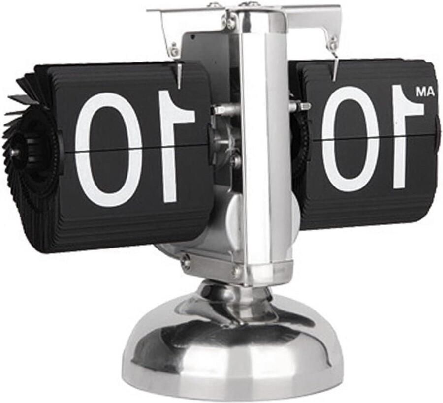 Flip Clock Mini Retro Klok Auto Flip Tafelklok Digitale Kalender Coole Bureauklok Mechanische Klok voor Thuis Kantoor Bureau Decoratie (Zwart)