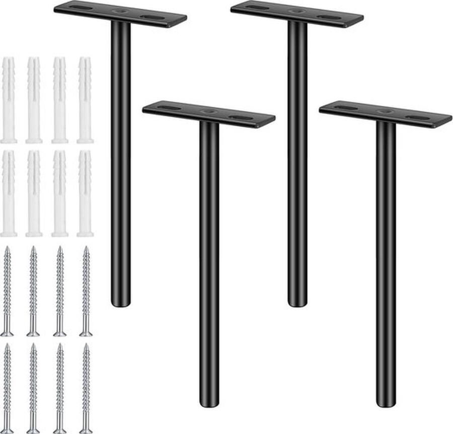 Floating Shelf Brackets Heavy Duty Hidden Shelf Support Wall Mounted Shelves Decoration (15.5 x 6cm)