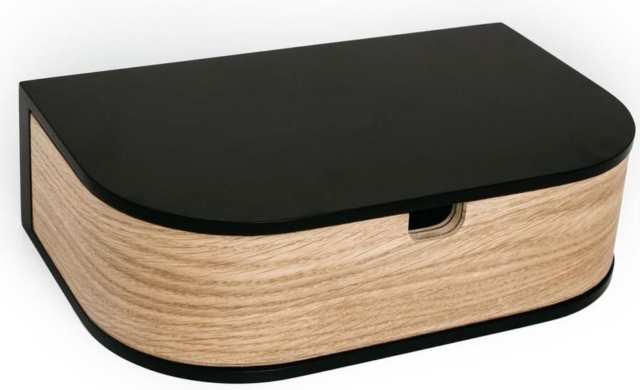 Goodivery Floating Wandplank met 2 Laden Hangende Wandplank Hout Kleine Wandladen Hangend Zwevende Wandplank met Laden (Zwart Eiken Plank met 1 Lade)