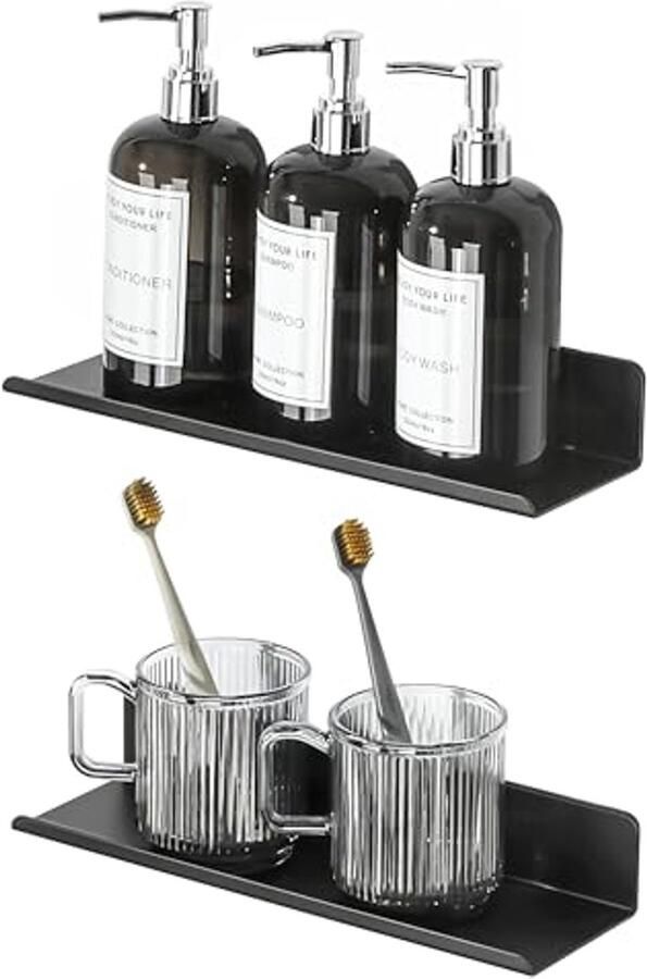 Floating Wandplanken 30cm Zelfklevende Wandplank voor Badkamer Woonkamer Slaapkamer en Keuken