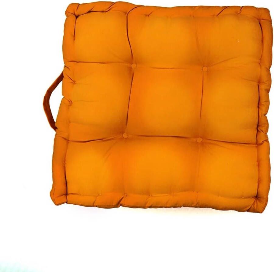 Floor cushion for outdoor indoor fixed seat cushion 40 x 40 x 8 cm cotton cover decorative chair cushion seat booster seat cushion assistive aid (40 x 40 x 8 cm orange 1)