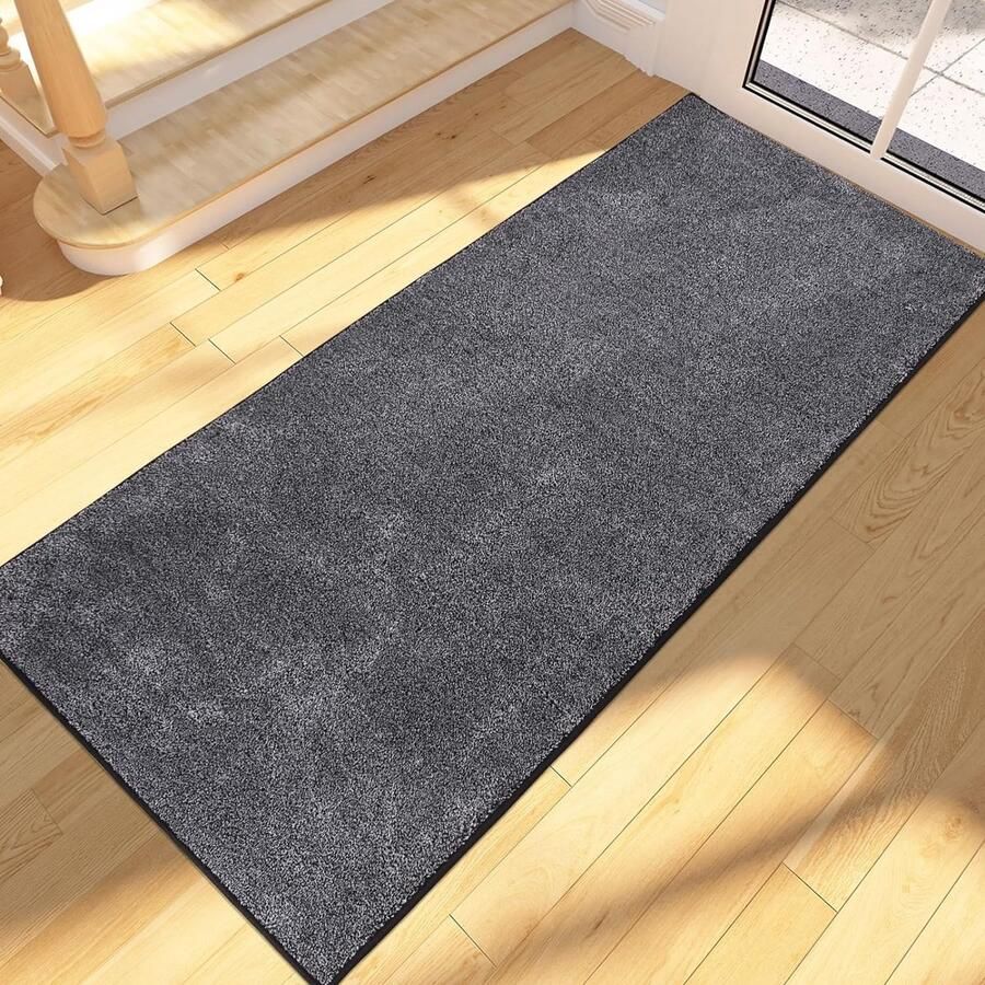 Floordirekt Schoonloopmat voor binnen lang 60 x 150 cm antislip wasbare vloermat loper tapijt voor hond ingang hal keuken
