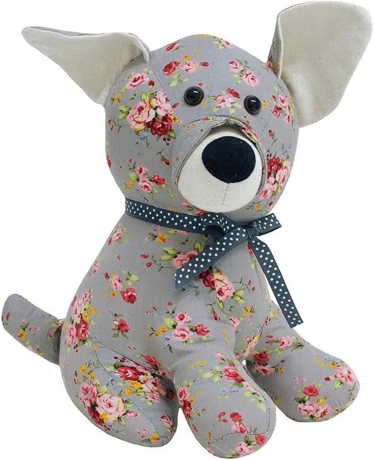 Floral Dog Deurstop Zwaargewicht Zandvulling Polyester 19 x 26 x 16 cm Ontworpen in Verenigd Koninkrijk