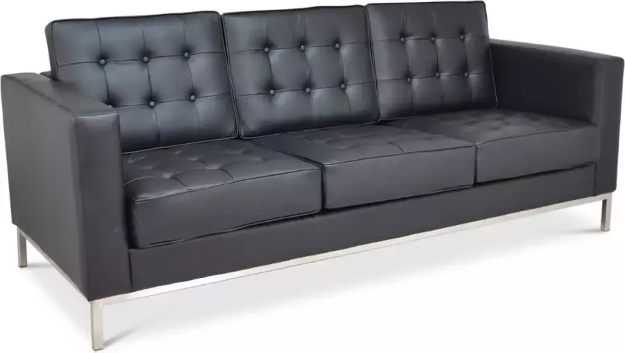 Meubilair Florence Knoll Bank 3 Zits Zwart Leer Design Bank Sofa Zitbank - Foto 2