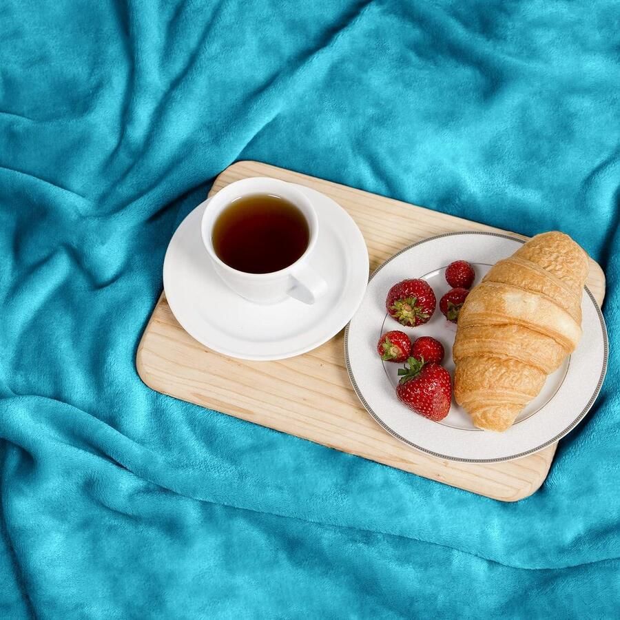 Fluffy & super zachte knuffeldeken hoge kwaliteit fleece deken voor woondeken sprei sofa geschikt elegante gooideken voor bank turquoise 150x130 cm