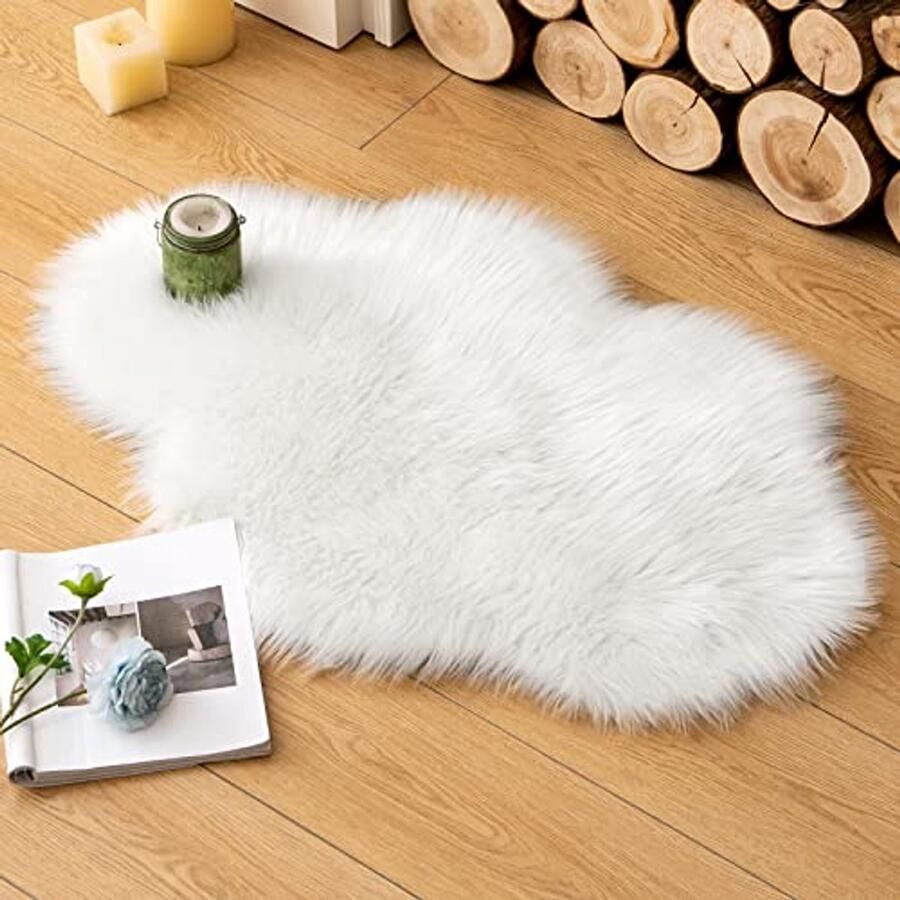 Fluffy Faux Fur Rug Comfortabel en Decoratief Tapijt 60 x 90 cm