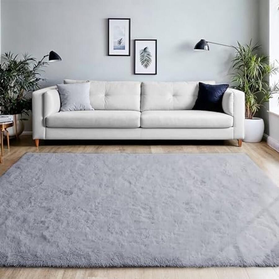 Fluffy Hoogpolig Vloerkleed 120x170cm Super Zacht Pluche Tapijt voor Slaapkamer en Woonkamer Niet Verharend en Antislip