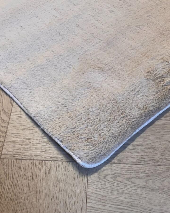 Fluffy Vloerkleed Donker Beige 160 x 230 cm
