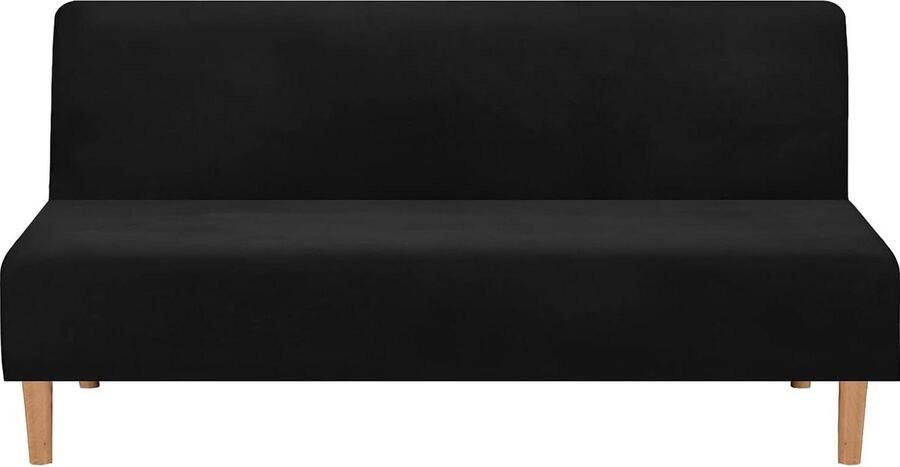 Fluweel hoes voor slaapbank zonder armleuningen zwarte meubelbeschermer opvouwbare slaapbank hoes met dikke zachte stof