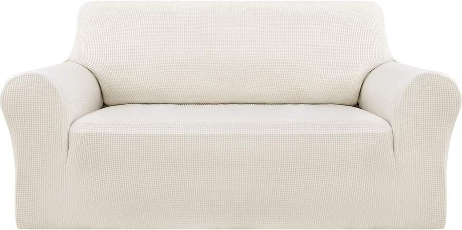 Fluweel Stretch Bankhoes Bescherming & Stijl 1 stuk Wit Fluweel 2 Zits (145-175 cm)