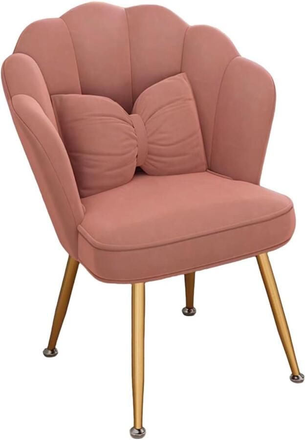 Fluwelen Accentstoel met Schelpvormige Rugleuning voor Woonkamer en Slaapkamer