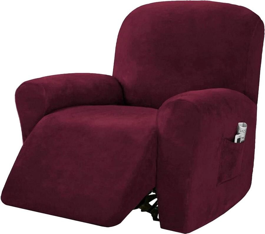 Fluwelen bankhoezen spandex pluche meubelovertrek Deluxe Lounge overtrek stretch sofa protector voor honden High Stretch meubelbeschermer Cover voor ligstoel taupe