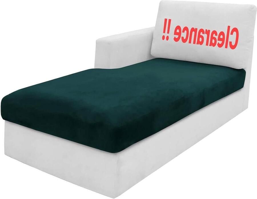 Fluwelen Bankovertrek Elastisch Geschikt voor Chaise Longue 1 Stuk Groen-Zwart Fluweel