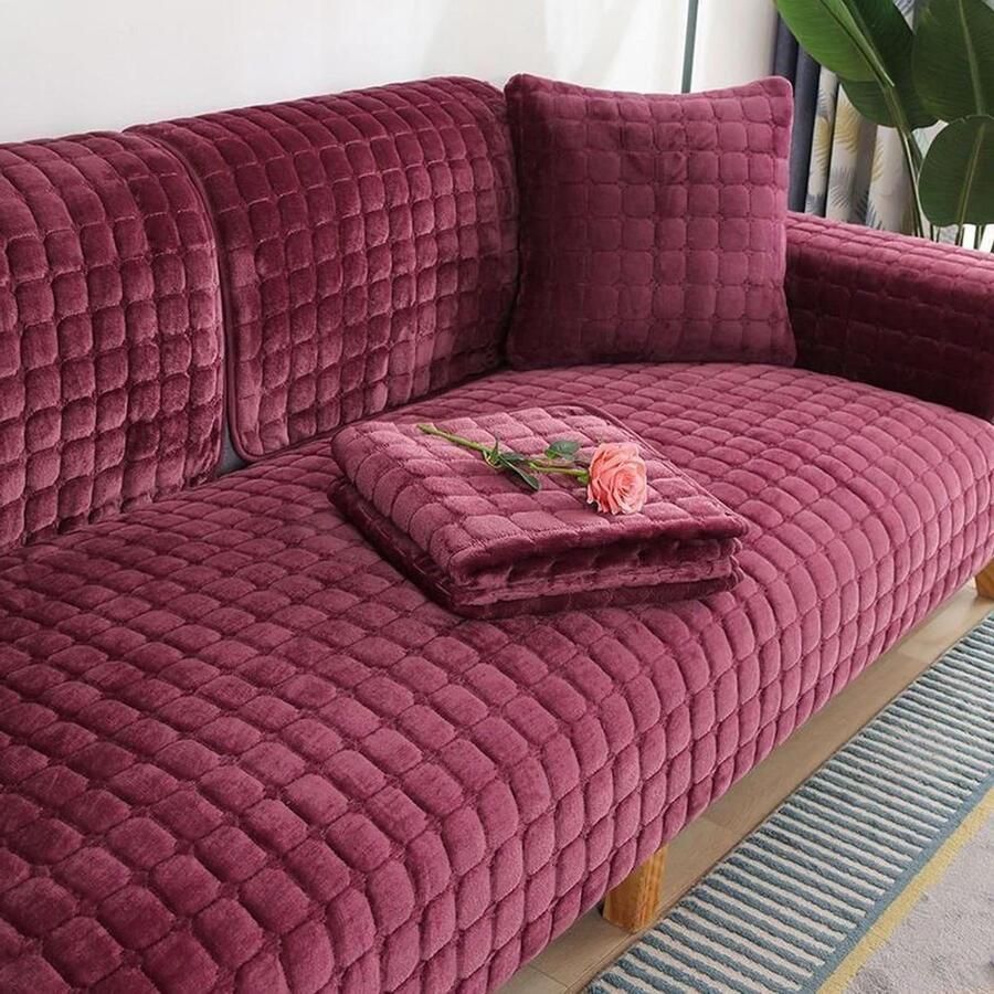 Chenille Bankhoes 1 2 3 4-Zits Slipvaste Bankhoes Voor Honden Bankovertrek Voor Alle Seizoenen Met Slipvaste Siliconendeeltjes Gebruik Voor Woonkamer Huisdier 70x160cm hoekbank overtrek