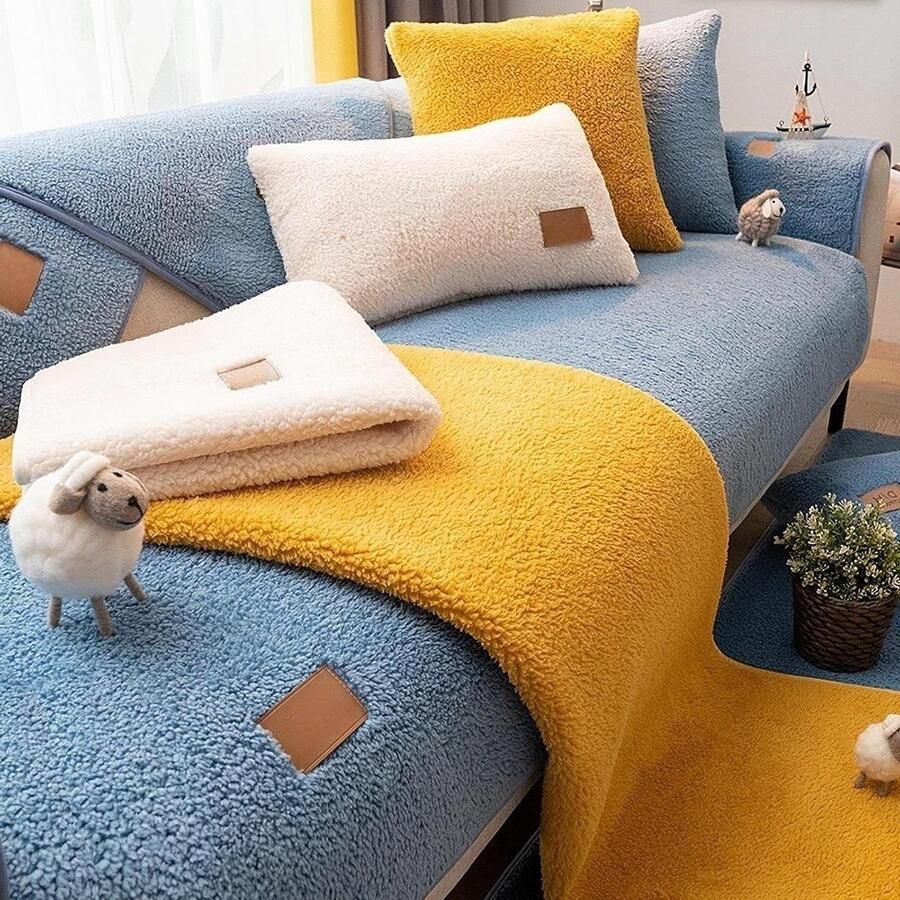 Fluwelen Bankovertrek Zachte Bankhoes Geschikt voor Hoekbanken 1 2 3 4-zits Kleuren Fluweel