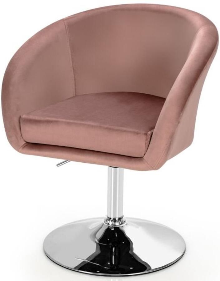 Fluwelen Draaistoel met Verstelbare Hoogte Bureaustoel met Verzwaarde Basis (125 kg) in Roze Grijs Groen