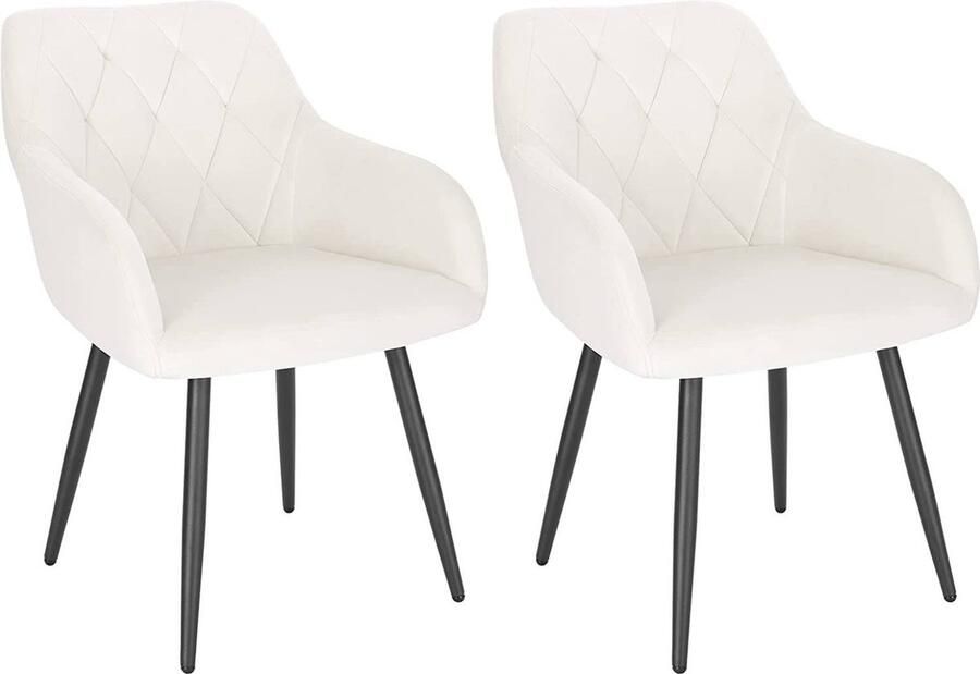 Rootz Living Rootz Fluwelen Eetkamerstoelen Comfortstoelen Stijlvol Zitcomfort Ergonomisch Ontwerp Luxe Gewatteerd Stevige Metalen Poten 44cm x 42 5cm x 46 5cm