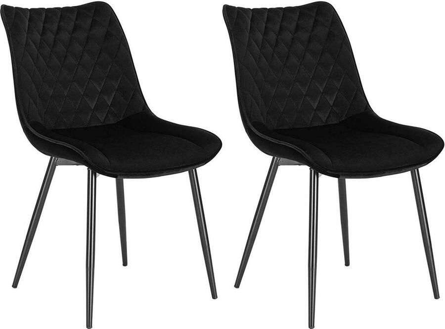 Rootz Living Rootz fluwelen eetkamerstoelen elegante zitplaatsen comfortabele stoelen duurzaam ergonomisch antislip metaal en fluweel 85 5 cm x 46 cm x 40 5 cm