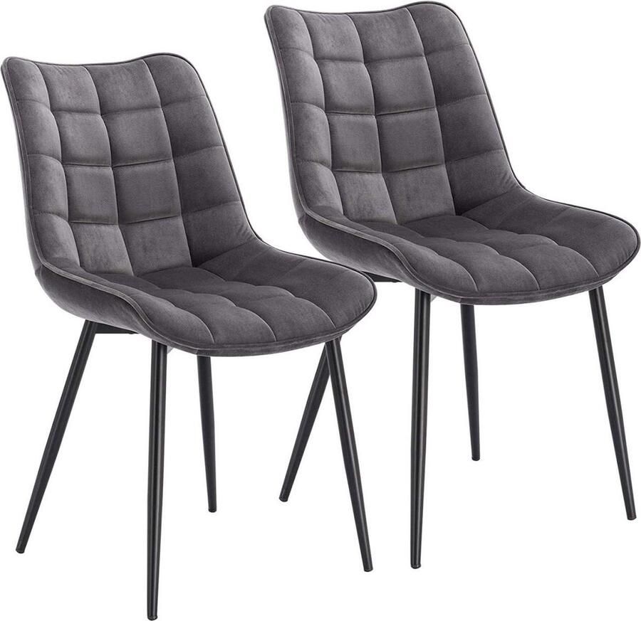 Rootz Living Rootz fluwelen eetkamerstoelen elegante zitplaatsen comfortabele stoelen duurzaam ergonomisch veelzijdig metalen frame 85 5 cm x 46 x 40 5 cm