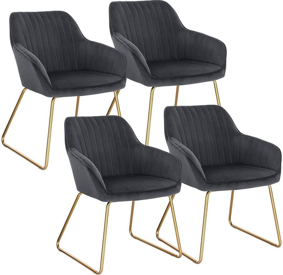 Rootz Living Rootz fluwelen eetkamerstoelen elegante zitplaatsen comfortabele stoelen huidvriendelijk fluweel ergonomische ondersteuning duurzame metalen poten 45 cm x 44 cm x 78 5 cm