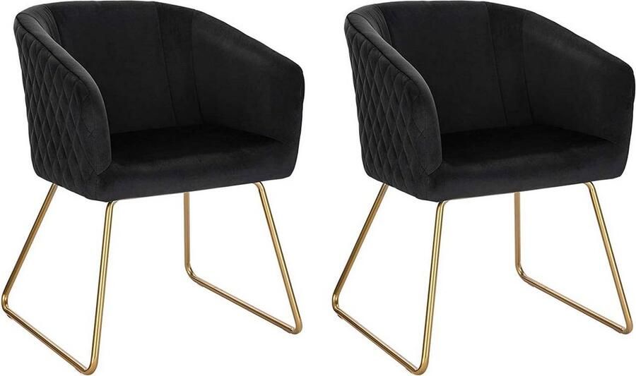 Fluwelen eetkamerstoelenset elegante stoelen comfortabele zit esthetisch ontwerp duurzaam met gouden metalen poten antislip vloerbeschermers eenvoudige montage 76 5 cm x 43 cm x 41 cm