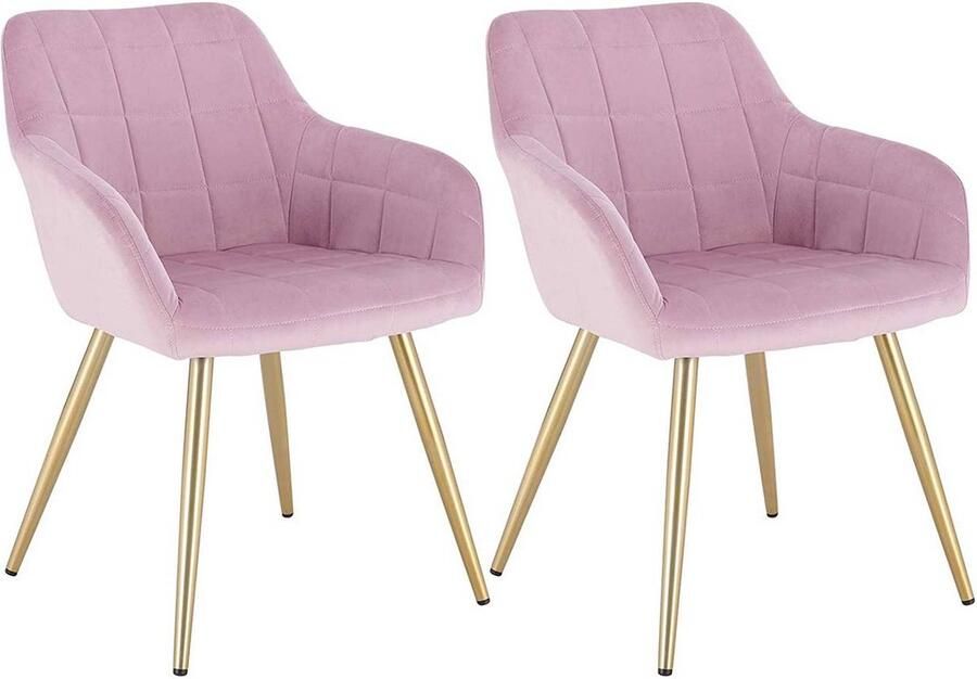 Rootz Living Rootz fluwelen eetkamerstoelen gouden poten elegante zitting comfortabel duurzaam vloerbescherming 43 cm x 55 cm x 81 cm