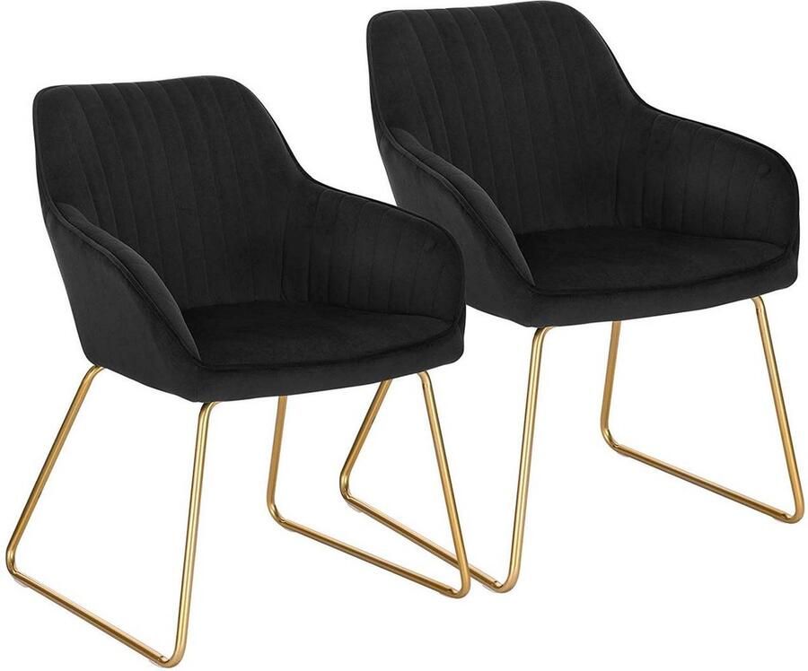 Rootz Living Rootz fluwelen eetkamerstoelen set van 2 fauteuils met gouden poten comfortabel duurzaam stijlvol antislip ergonomisch ontwerp 45 cm x 44 cm x 78 5 cm