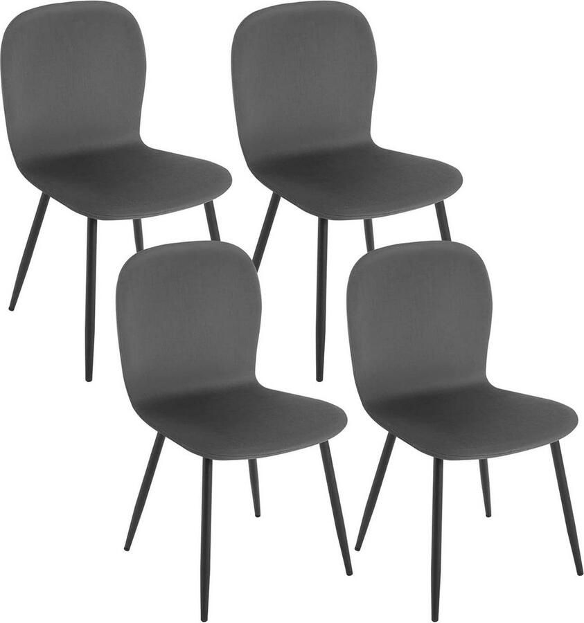 Rootz Living Rootz fluwelen eetkamerstoelen set van 4 stijlvolle zitplaatsen comfortabele stoelen duurzame metalen poten ergonomisch ontwerp eenvoudige montage 45 5 cm x 81 cm x 50 5 cm