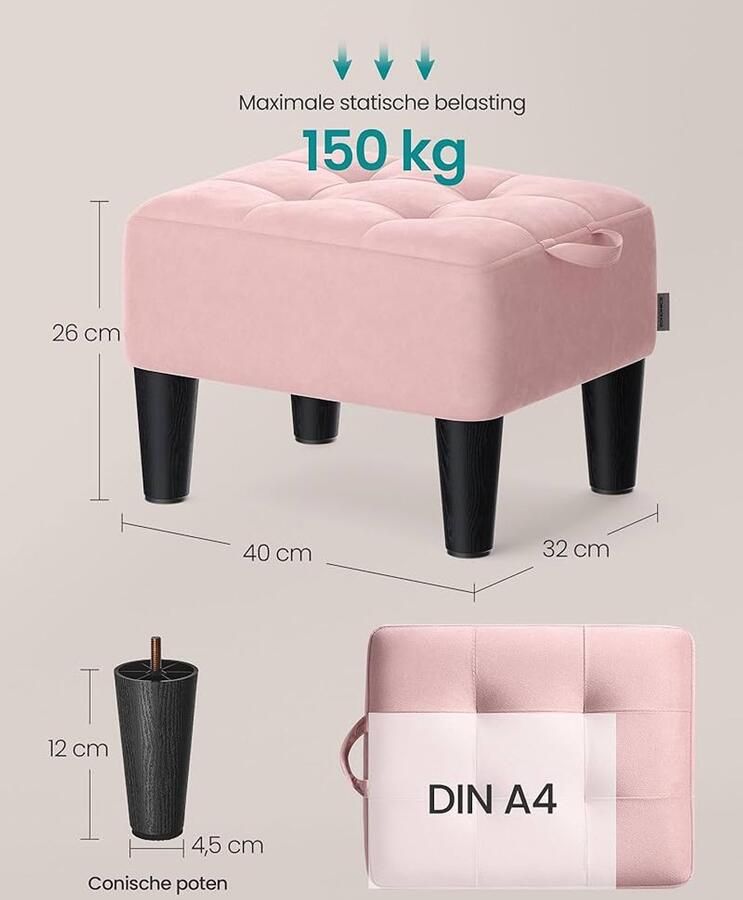 Fluwelen Kruk Comfortabel en Stabiel 1 stuk