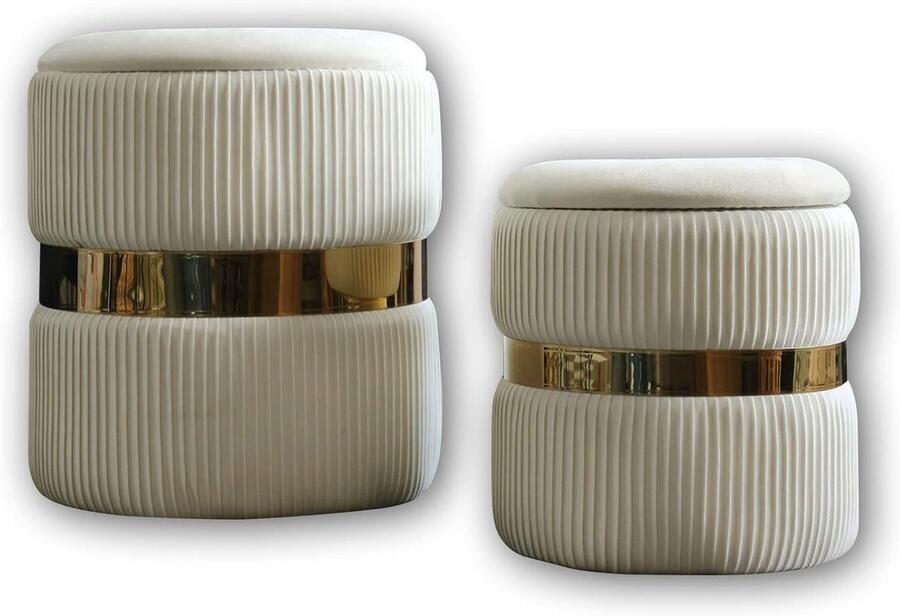 Fluwelen Kruk met Opbergruimte Compact en Comfortabel 1 stuk Luxe