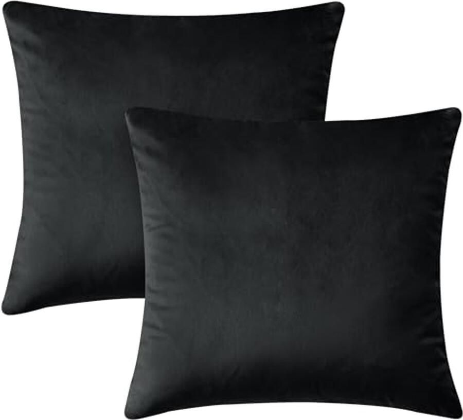 Fluwelen Kussenhoezen 45 x 45 cm Set van 2 Decoratieve Kussenhoezen voor Bank en Slaapkamer met Onzichtbare Rits