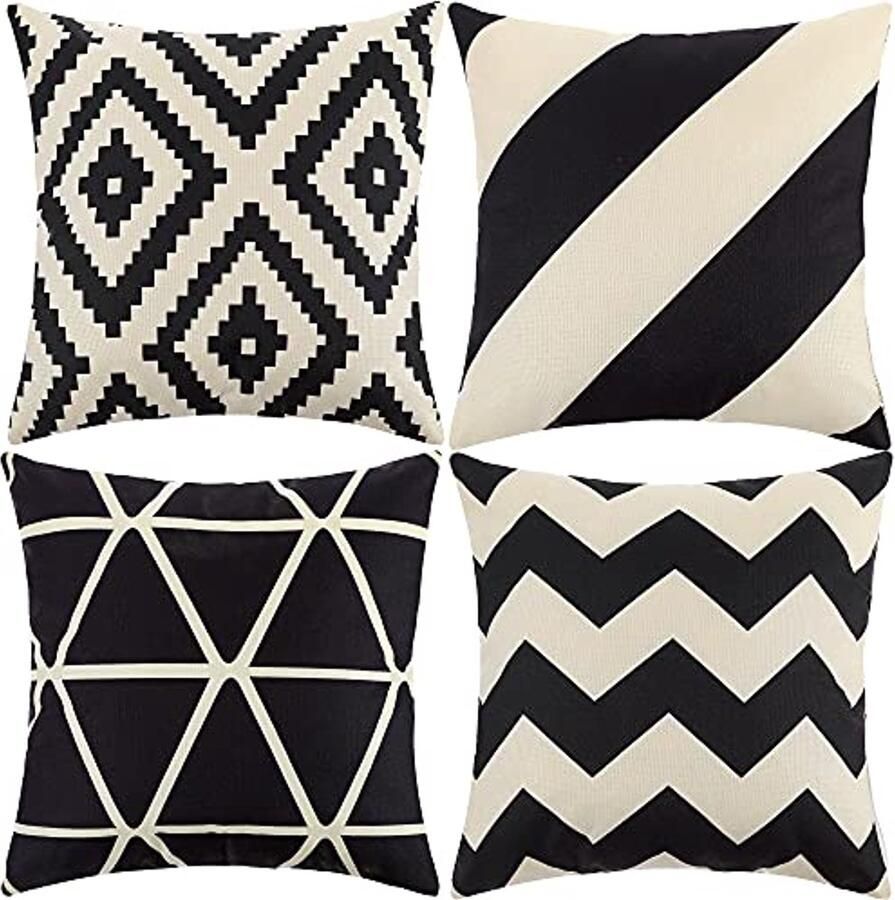 Fluwelen Kussenhoezen 45x45cm 4 Pack Decoratieve Kussenslopen voor Bank en Auto