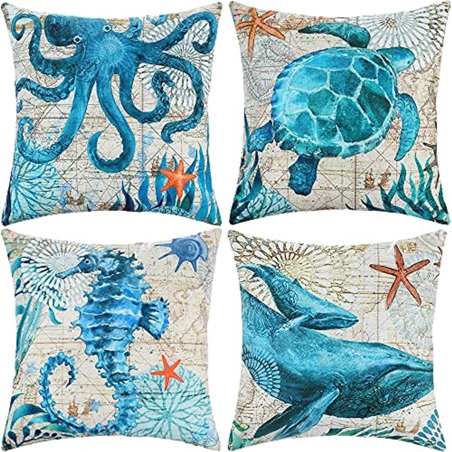 Fluwelen Kussenhoezen 45x45cm 4 Pack Decoratieve Kussenslopen voor Bank Woonkamer en Auto