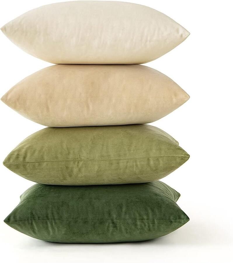 Fluwelen kussensloop 40 x 40 cm kussensloop lichtgroen serie set van 4 bankkussen fluwelen kussen decoratief kussen ornament kussen decoratie kleurovergang case bank kussensloop voor woonkamer kinderen kantoor