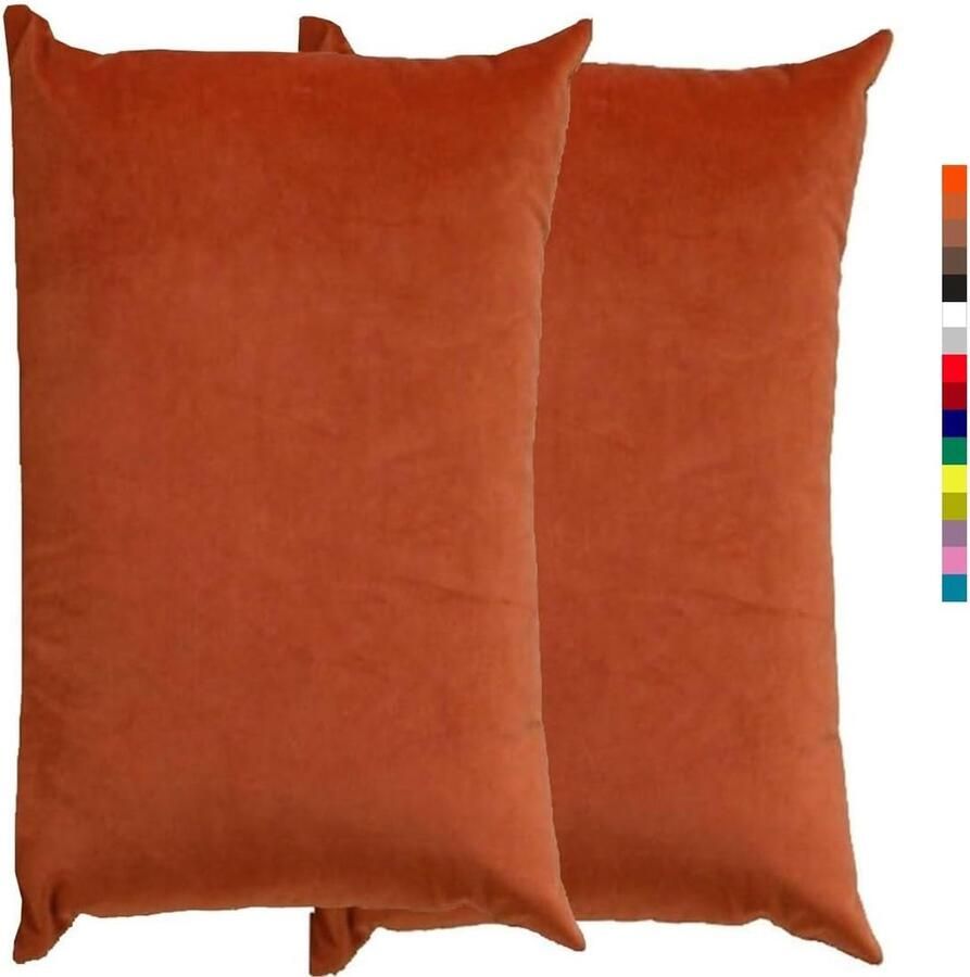 Furnibella -Fluwelen Kussenslopen – Set van 2 – lichtbruin– Zacht & Elegant – Sierkussens voor Bank of Slaapkamer – 50 x 70 cm