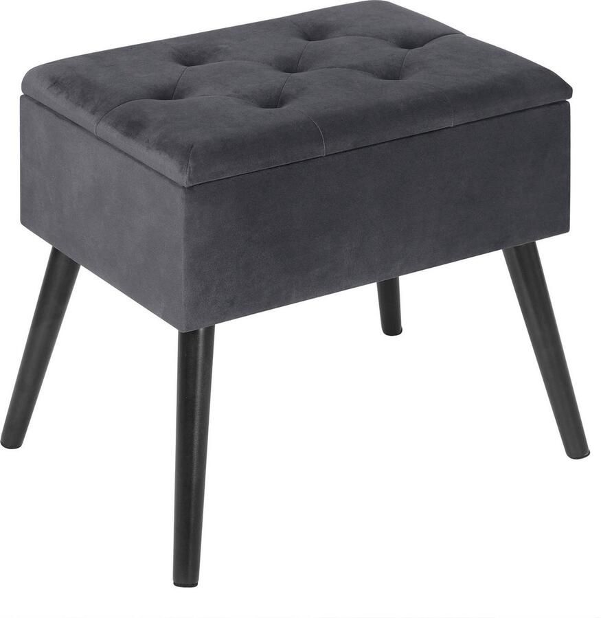 Rootz Living Rootz Fluwelen Opbergkruk Gewatteerde Voetenbank Verborgen Compartiment Stevige Structuur 50cm x 35cm x 45cm