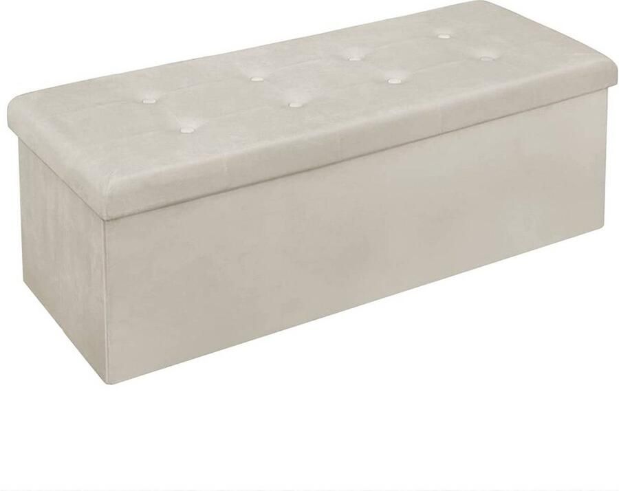 Rootz Living Rootz fluwelen opbergkruk poef voetsteun capaciteit 118 liter opvouwbaar duurzaam 110 cm x 38 cm x 37 5 cm