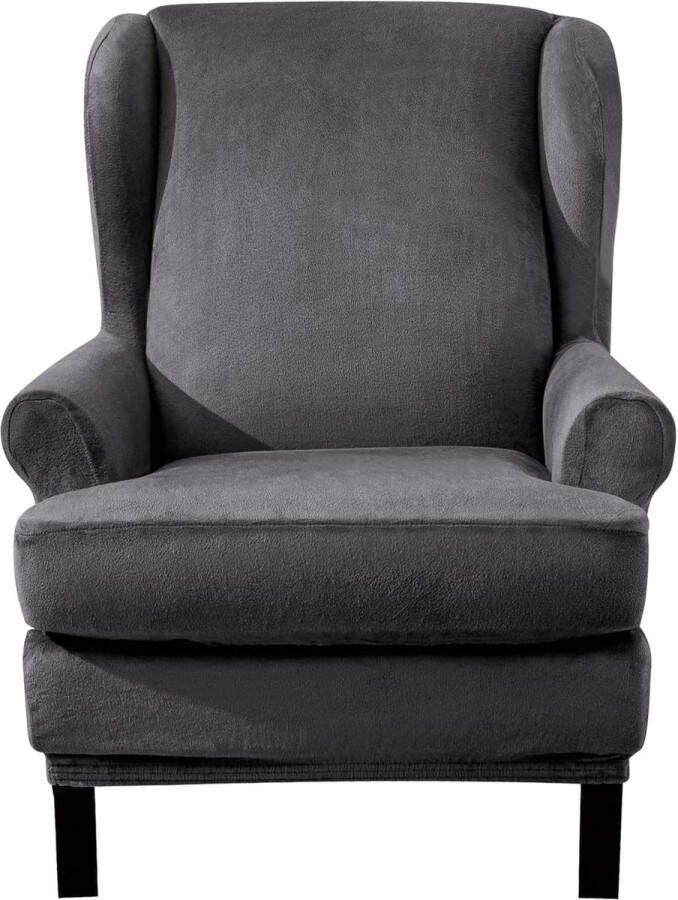 Fluwelen optische stoelhoes fauteuilhoes stoelhoes elastisch stretch hoes voor fauteuils (grijs)