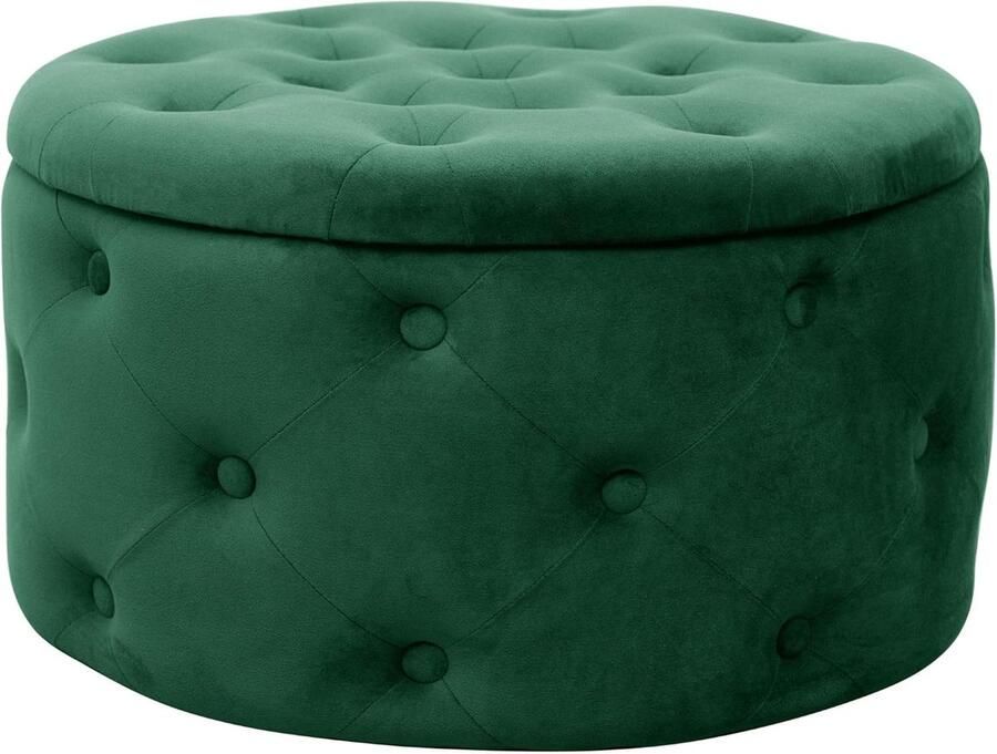 Fluwelen ottoman Alia voetenbankje plank voor kleine spullen modern met velours bekleed gewatteerde decoratieve ottoman voor de woonkamer en slaapkamer