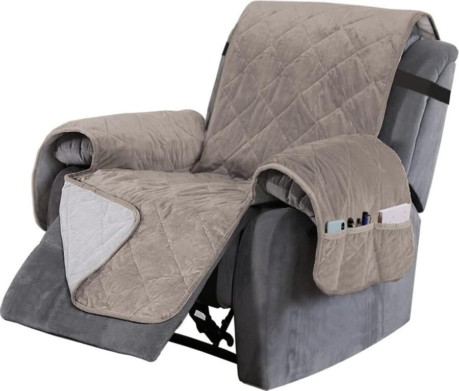 Fluwelen pluche bankhoes Lichtbruin