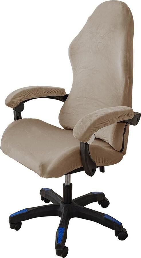 Fluwelen pluche gamingstoelhoezen Gamingstoelhoes 4-delig bureaustoel draaistoelhoes met armleuningen stoelachterkant rekbare stoelhoezen voor computergamingstoel bureaustoel